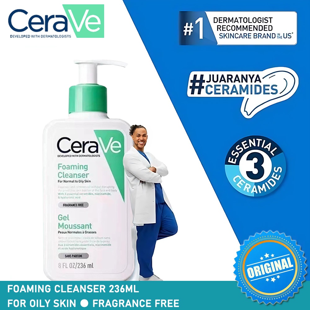 CeraVe Facial Foaming Cleanser for Oily Skin Acne Hydrating Cleanser