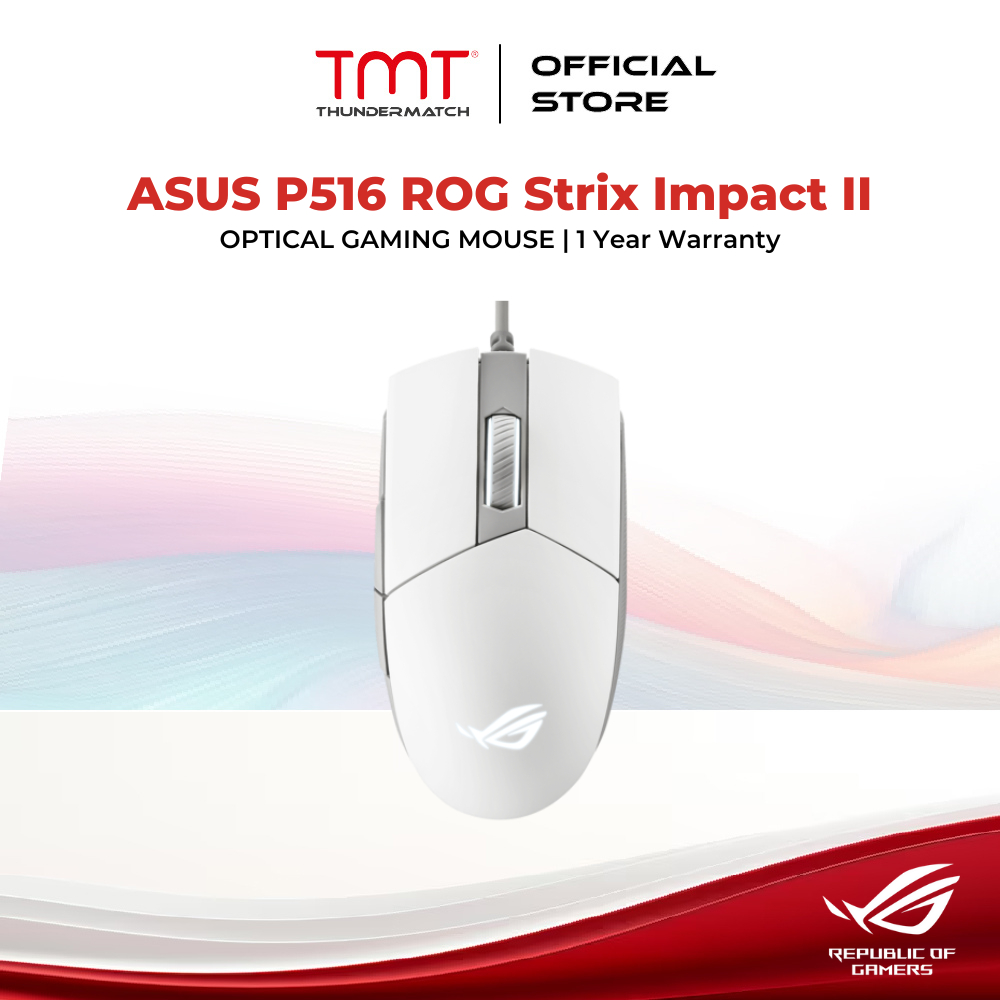 Asus P516 ROG Strix Impact II Optical Gaming Mouse (Moonlight) | Shopee ...