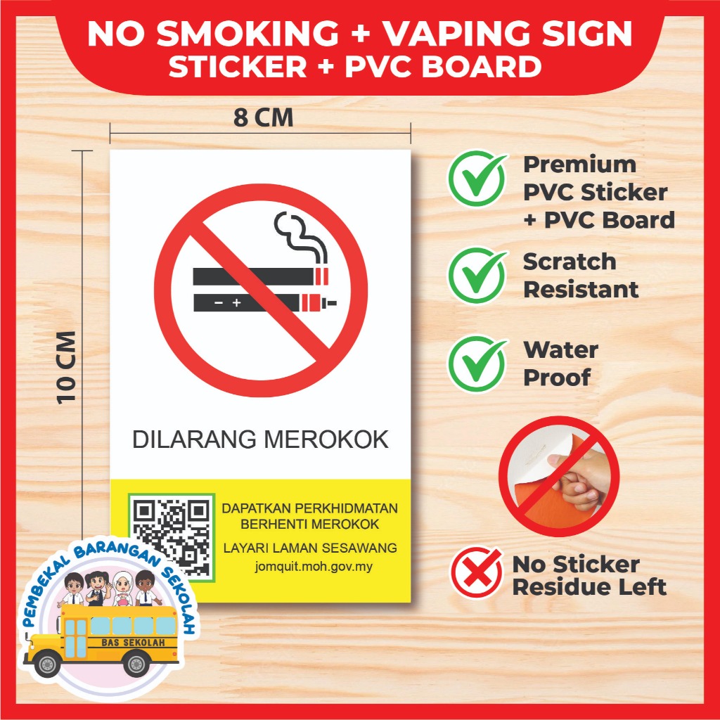 [LATEST 2025] No Smoking & No Vaping Sign (KKM Government Standard ...