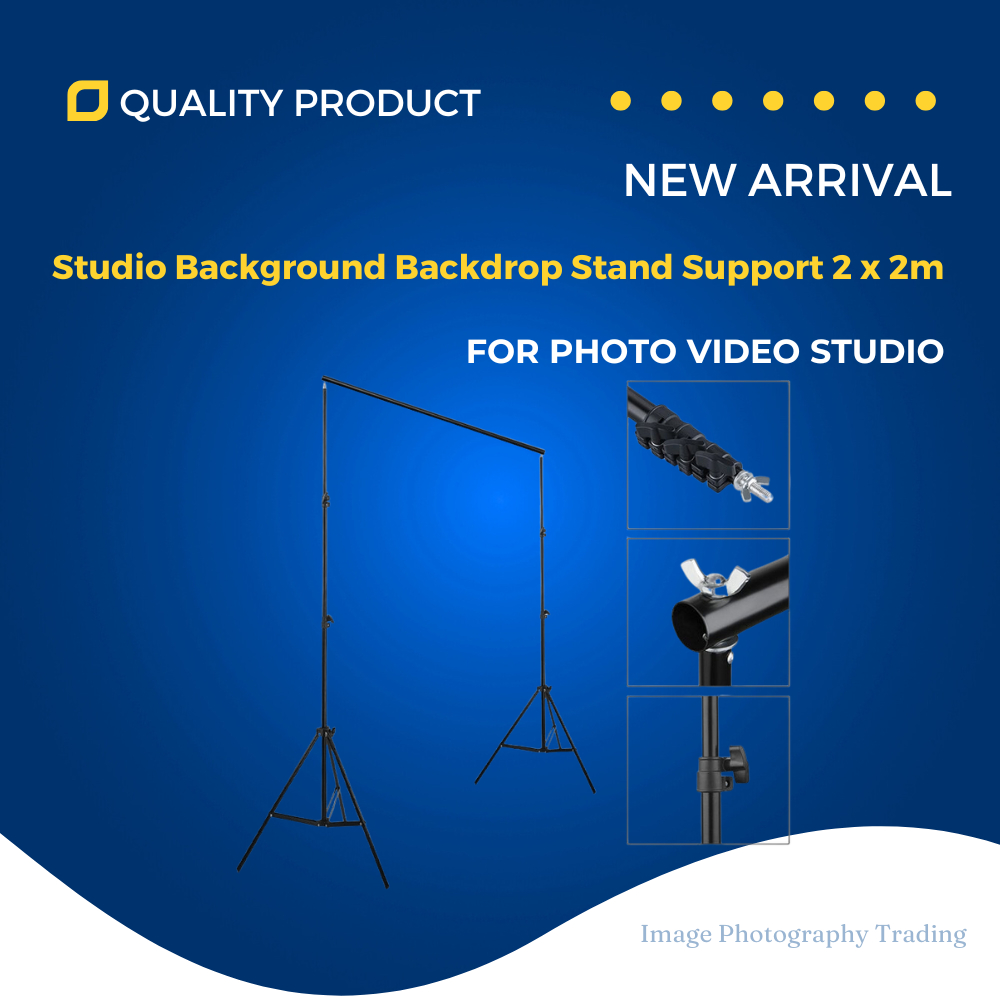 Studio Background Backdrop Stand Support 2 x 2m Portable Handle Kit ...