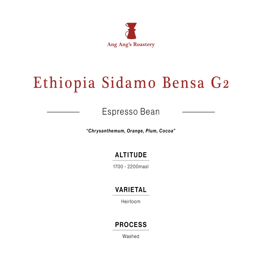Ang Ang Roastery Single Origin - Ethiopia Sidamo Bensa G2 – specialty coffee beans Malaysia