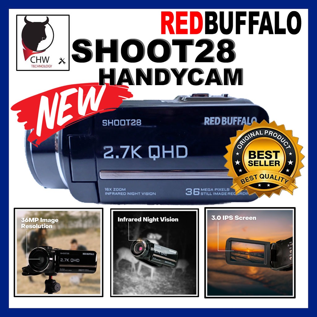 RED BUFFALO SHOOT-28 HANDYCAM COMPACT VIDEO SHOOTING CAMERA TRAVEL ...