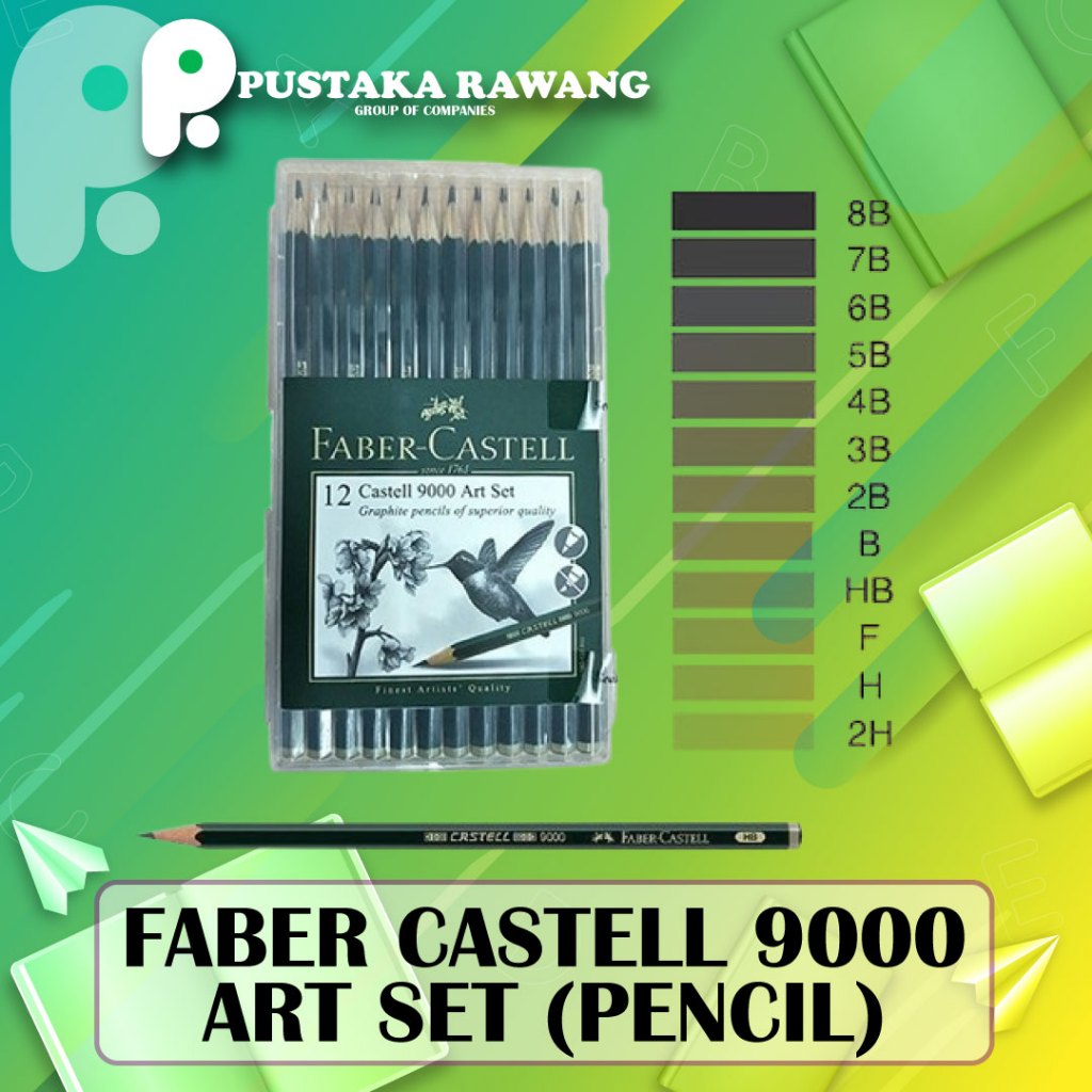Black Lead Shading Pencils Faber-Castell 9000 Graphite Pencils - 12 Pack 8B  Pre-sharpened Artist Sketch Pencils Shading Sketch Pencils