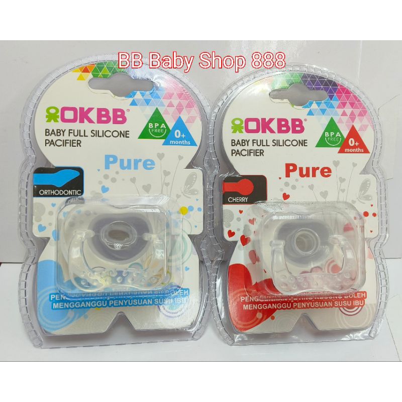 OKBB Baby Full Silicone Pacifier (Pure Cherry/Orthodontic) | Shopee ...