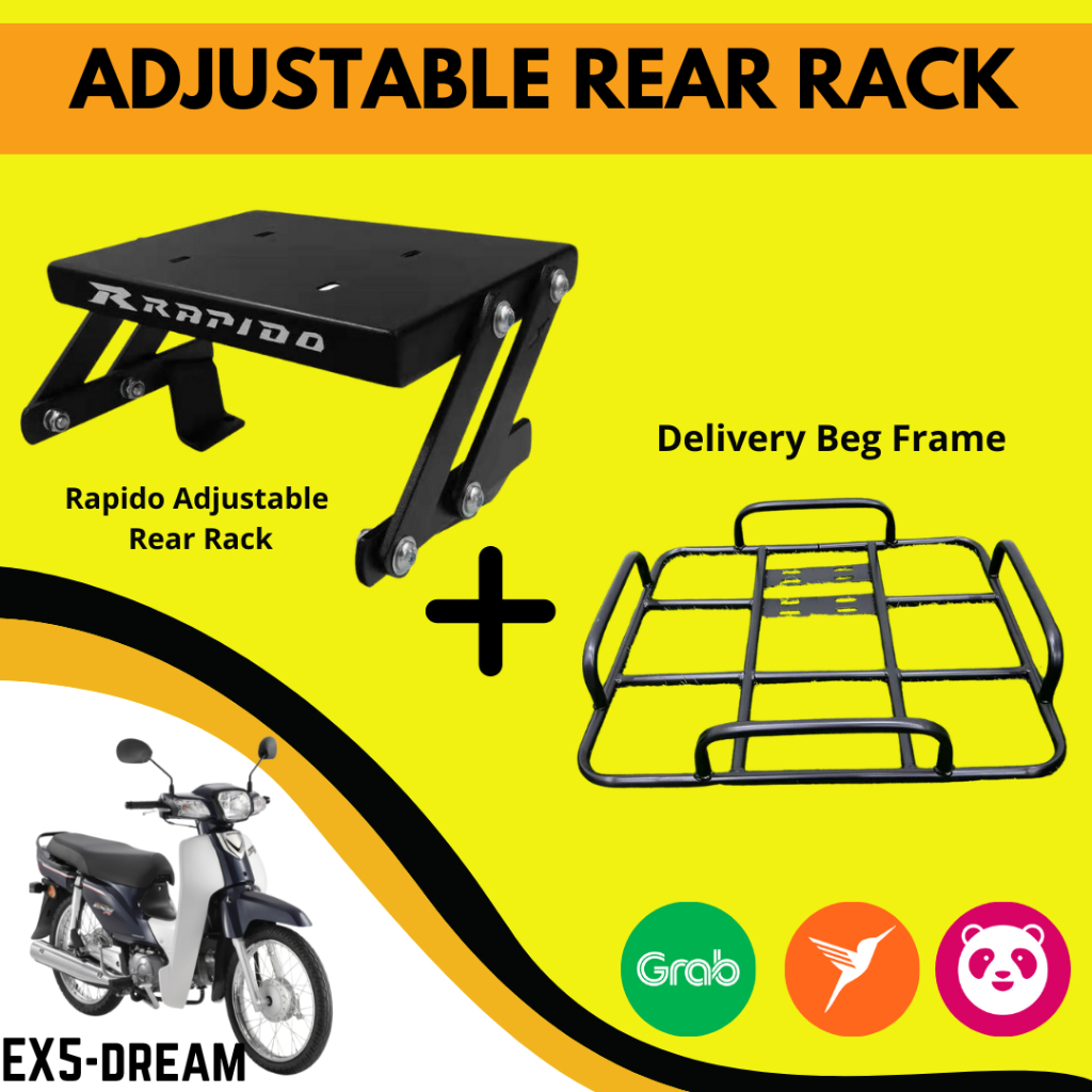 [READY STOCK] EX5 DREAM RAPIDO ADJUSTABLE REAR RACK WITH DELIVERY ...