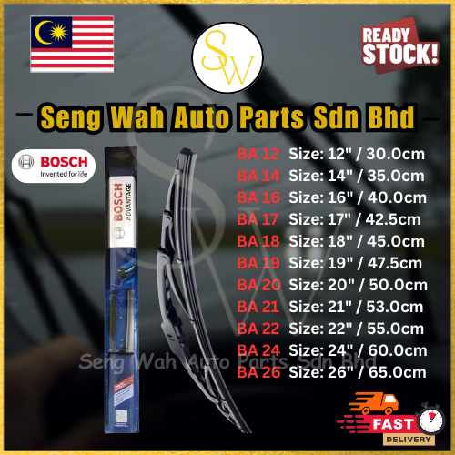 Bosch Windshield Wipers for all Car Models Sizes 12" to 26" Shopee