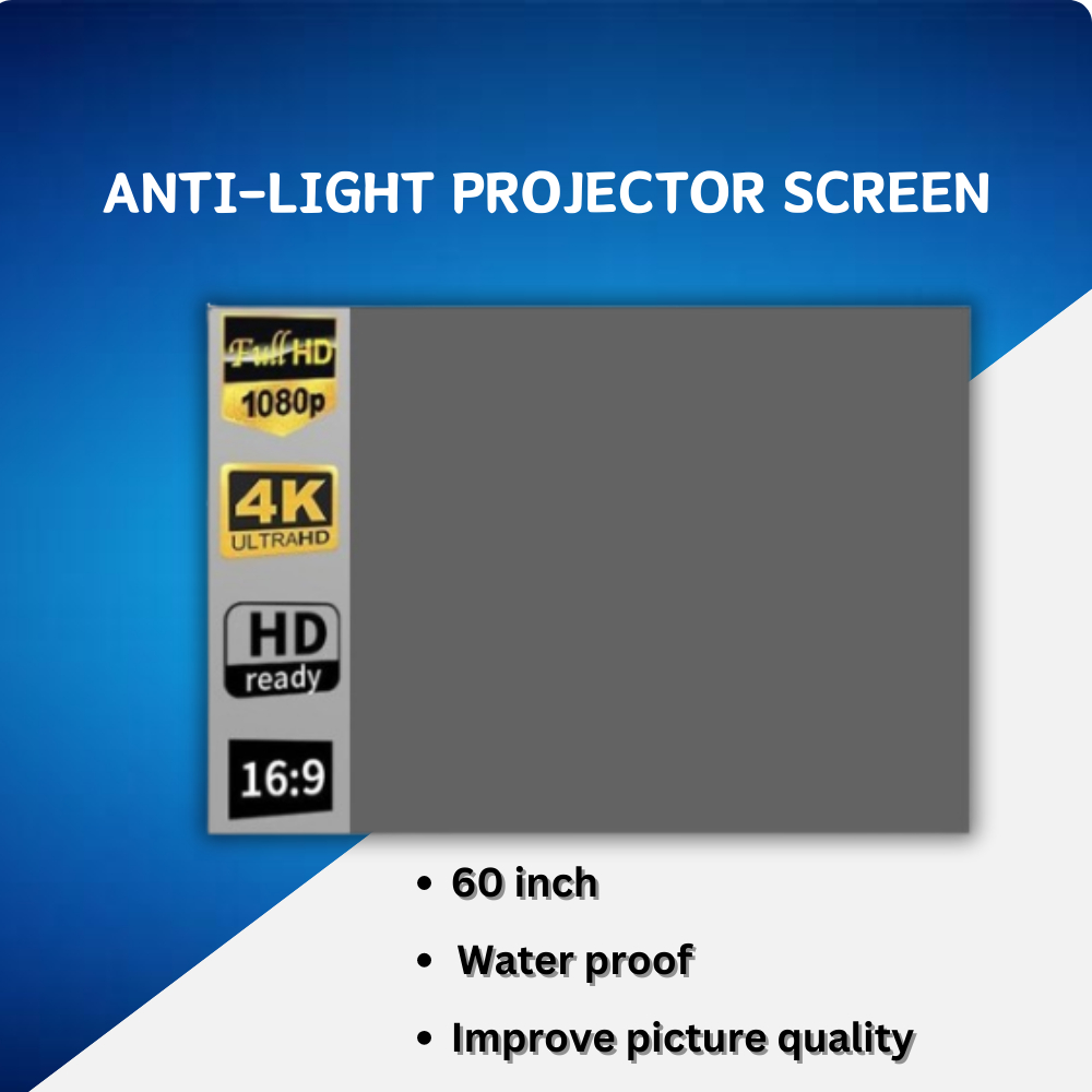 [60 inch] Dropshipping Grey Anti-Light Projector Screen 4K HD Portable ...