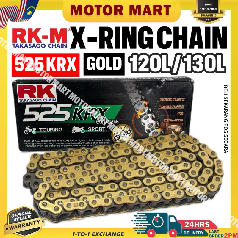 RANTAI RK 120L X-RING CHAIN 525 KRX 100% ORIGINAL GOLD XRING ORI ...