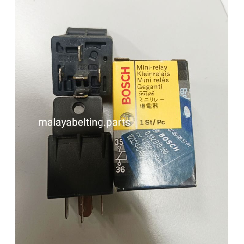 BOSCH 5PIN RELAY( 12V 30A ) 100% ORIGINAL BOSCH GENUINE RELAY ...