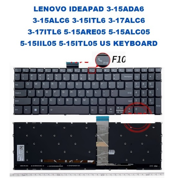 new net - Tastiera Compatibile con Lenovo Ideapad 3-15ADA6 (Type 82KR), 3- 15ALC6 (Type 82KU, 82MF), 3-15ITL6 (Type 82H8, 82MD) [Senza Frame - Colore Tasti Bronzo - Retroilluminata - Layout ITA