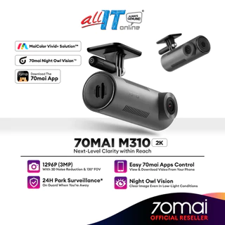 70mai M310 Car Recorder Dash Cam 2K QHD Resolution 1296p Support Parking Surveillance | Voice & Apps Control