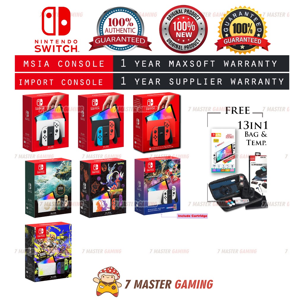 Nintendo Switch OLED Model White / Neon / Pokemon / Splatoon / Mario ...