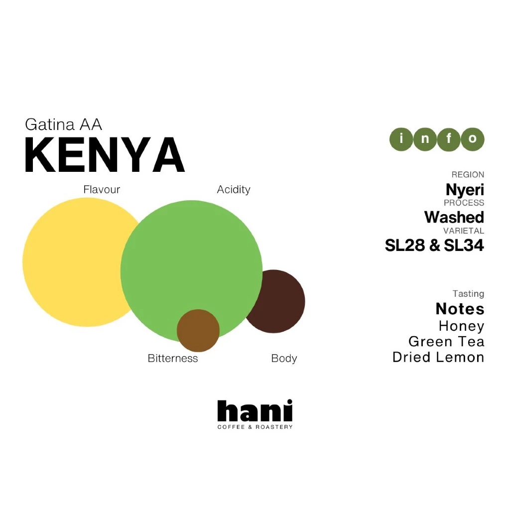 Hani Coffee Roastery Kenya Nyeri Gatina AA – specialty coffee beans Malaysia