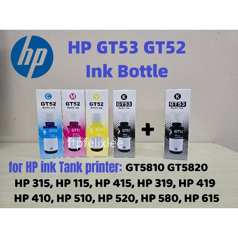 Compatible HP GT53 GT52 Ink Bottle Refill for Smart Tank HP520 HP580 ...