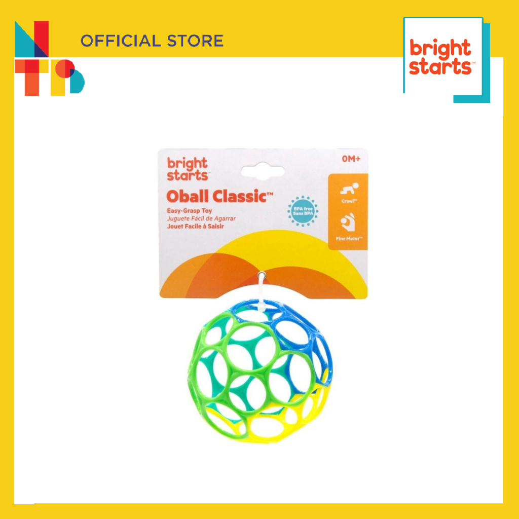 Bright Starts Oball Classic Easy-Grasp Toy Blue/Green | Shopee Malaysia