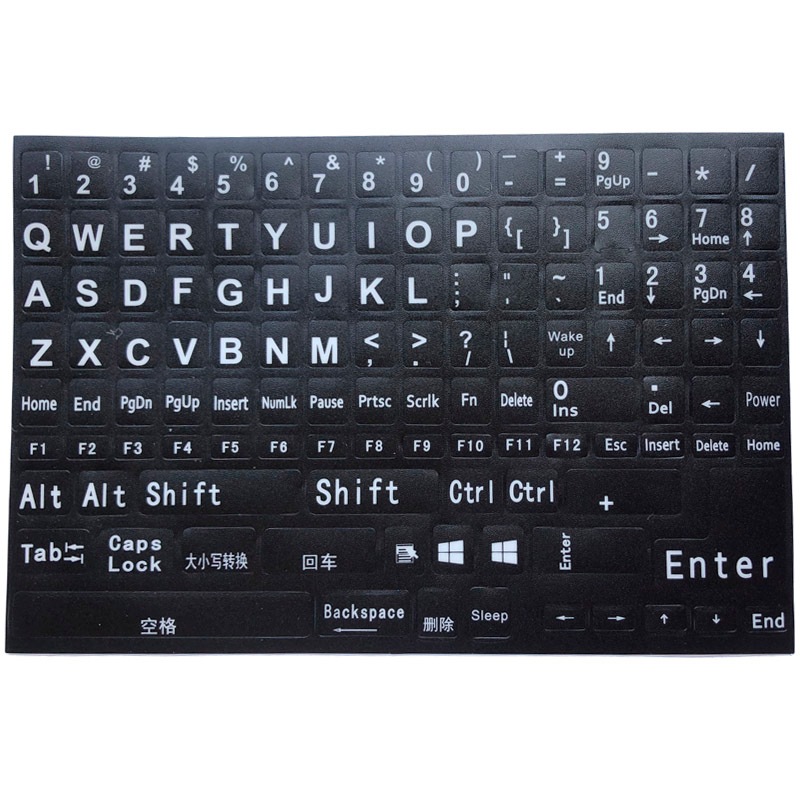 English keyboard sticker PVC English Full Keyboards for Any PC Computer ...
