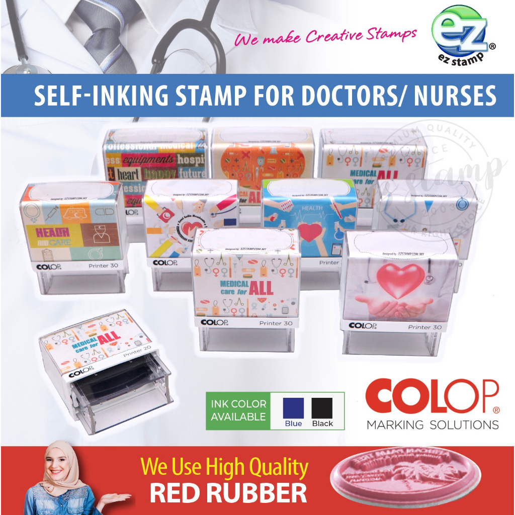 DOCTOR/ NURSE - Self-Inking High Quality RED Rubber Stamp -COLOP P10 ...