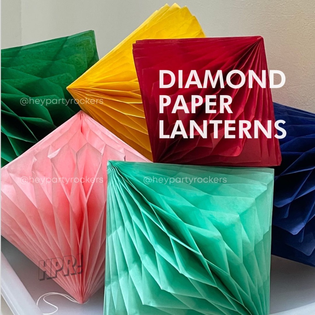 Paper Diamond Lanterns for Ramadhan & Raya decorations (15cm/20cm/25cm ...