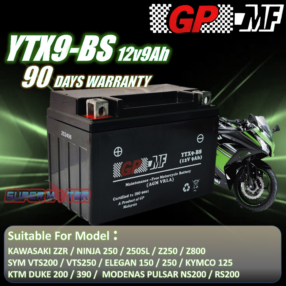 Royal Enfield Duke 250 Battery YTX9-BS FOR KTM 390 DUKE 200 DUKE