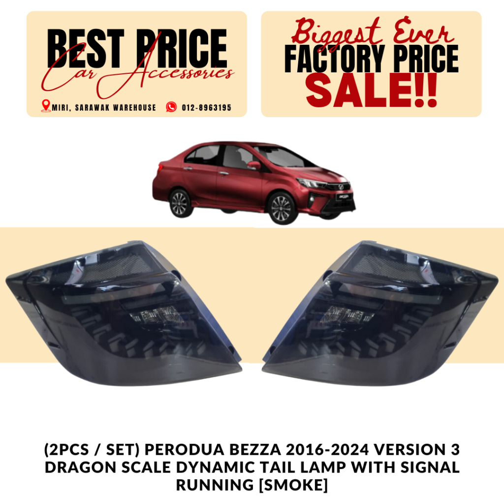 (2PCS / SET) PERODUA BEZZA 2016-2024 Version 3 Dragon Scale Dynamic ...