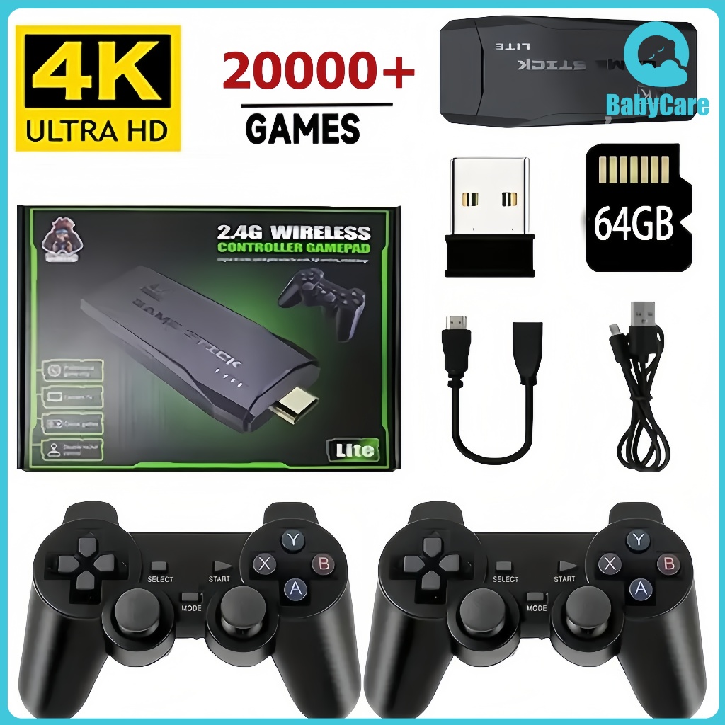 🔥20000 Games🔥M8 Controller Game 4K HDMI GAME STICK TV 64GB 20000 Video ...