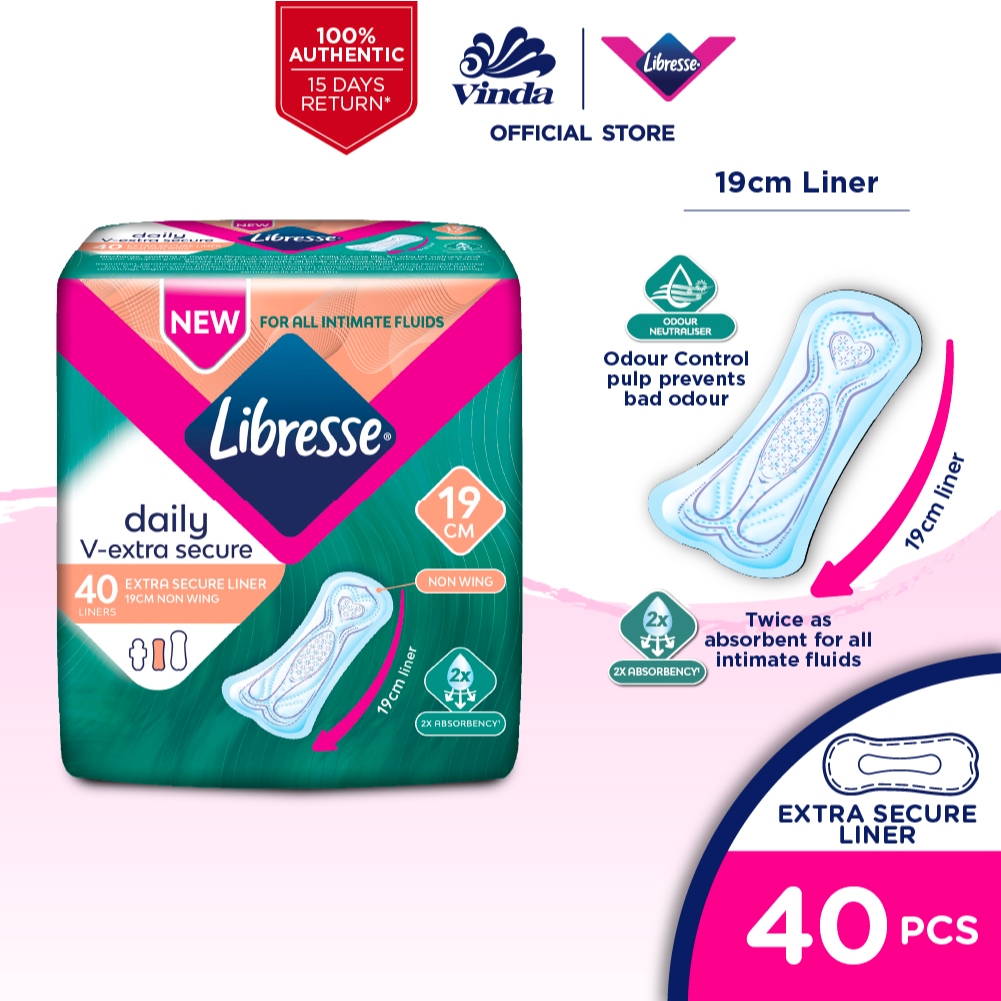 Libresse Extra Secure Panty Liner 19cm (40s) Shopee Malaysia
