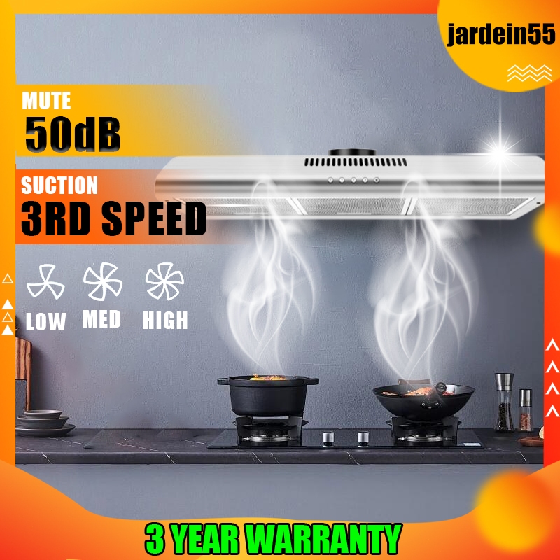 3 year warranty🔥cooker hood kitchen/Stainless Steel/Dual motor ...
