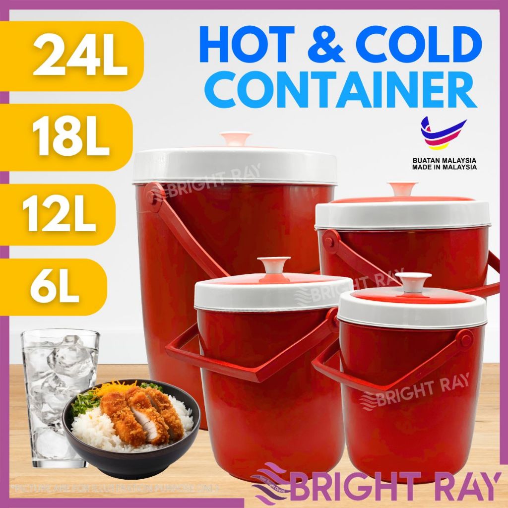 Hot & Cold Container 24L/18L/12L/6L Bekas Nasi Tahan Panas Bekas Nasi ...
