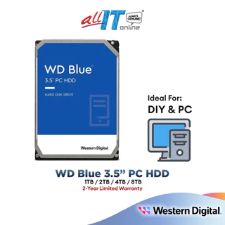 WD Western Digital Blue 3.5" Internal HDD Hard Disk for Desktop PC (1TB / 2TB / 4TB)