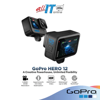 GoPro HERO 12 Black Waterproof Action Camera 5.3K60 UHD Live Streaming Stabilization