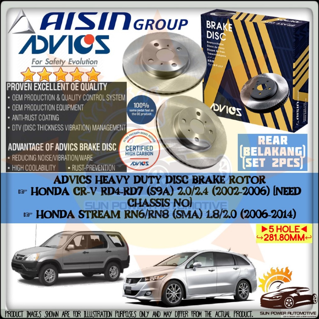 AISIN ADVICS Heavy Duty Honda Cr-v CRV S9A / Stream RN6 RN8 SMA 1.8 ...