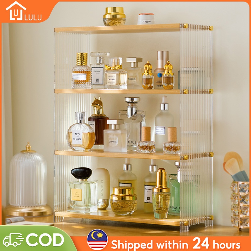 LULU Storage Rack Display Rack 1-4 Layers Transparent Acrylic Desktop ...