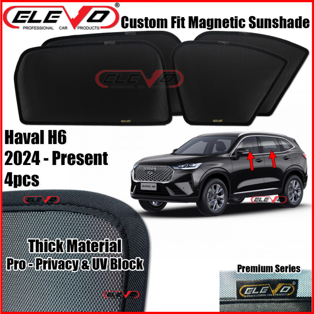 ELEVO GWM Haval H6 2024 Magnetic Custom Fit Sunshade Magnet Shade Sun ...