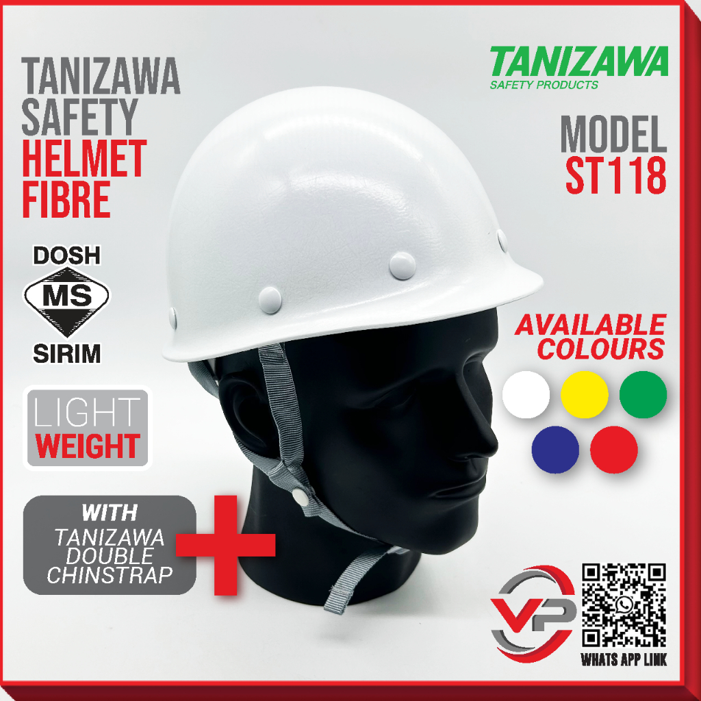 TANIZAWA JAPAN SIRIM FIBRE SAFETY HELMET ST118 WHITE YELLOW BLUE GREEN ...