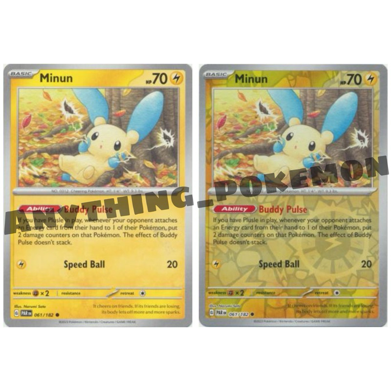 Pokemon Card - Minun (061/182) - NORMAL/REVERSE HOLO - Paradox Rift Singles  | Shopee Malaysia