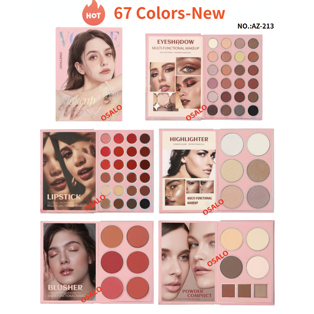 67 Color Eyeshadow Palette Lip Gloss Highlight Blush Repair ...