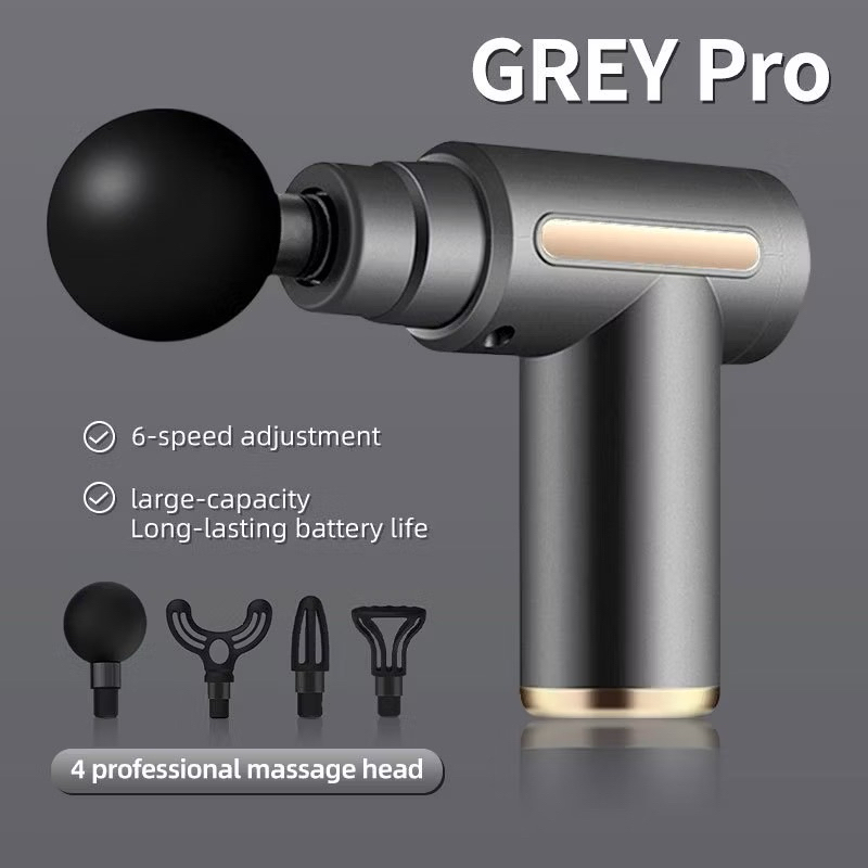 Massager Gun Vibrating Quiet Electric Fascial Gun with 4 Heads for ...