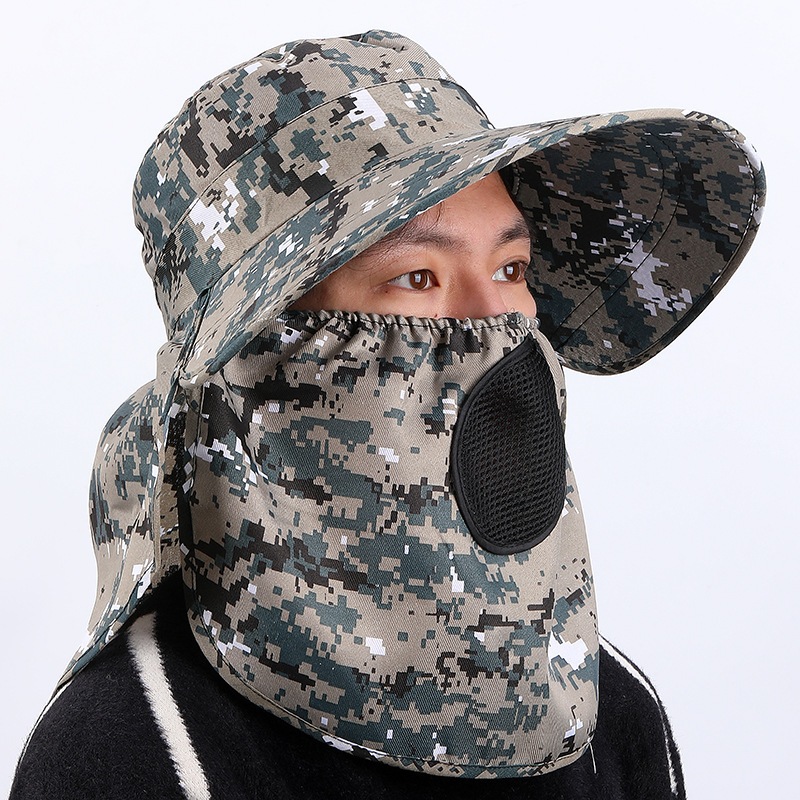 Topi Askar Anti UV Topi Memancing Kebun Fishing Outdoor Gardening Cap ...