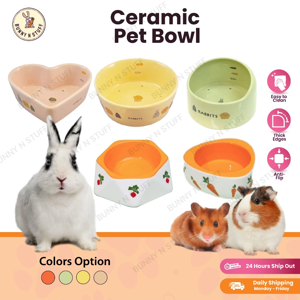 JAPAN MARUKAN Rabbit Bowl Pet Ceramic Feeding Bowl | Shopee Malaysia