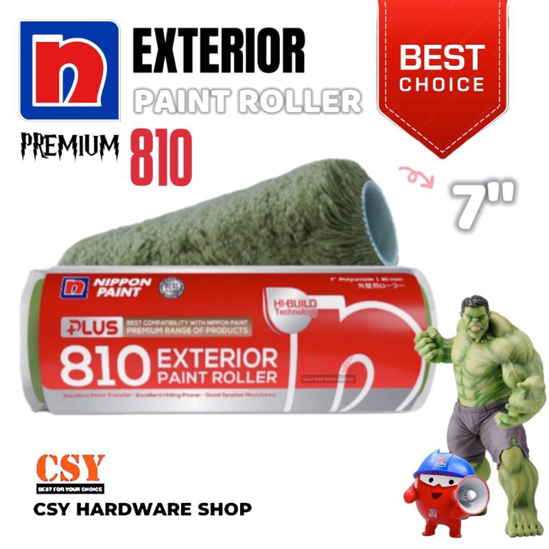 NIPPON PAINT 810 Exterior Roller Refill 7'' / Roller cat baik | Shopee ...