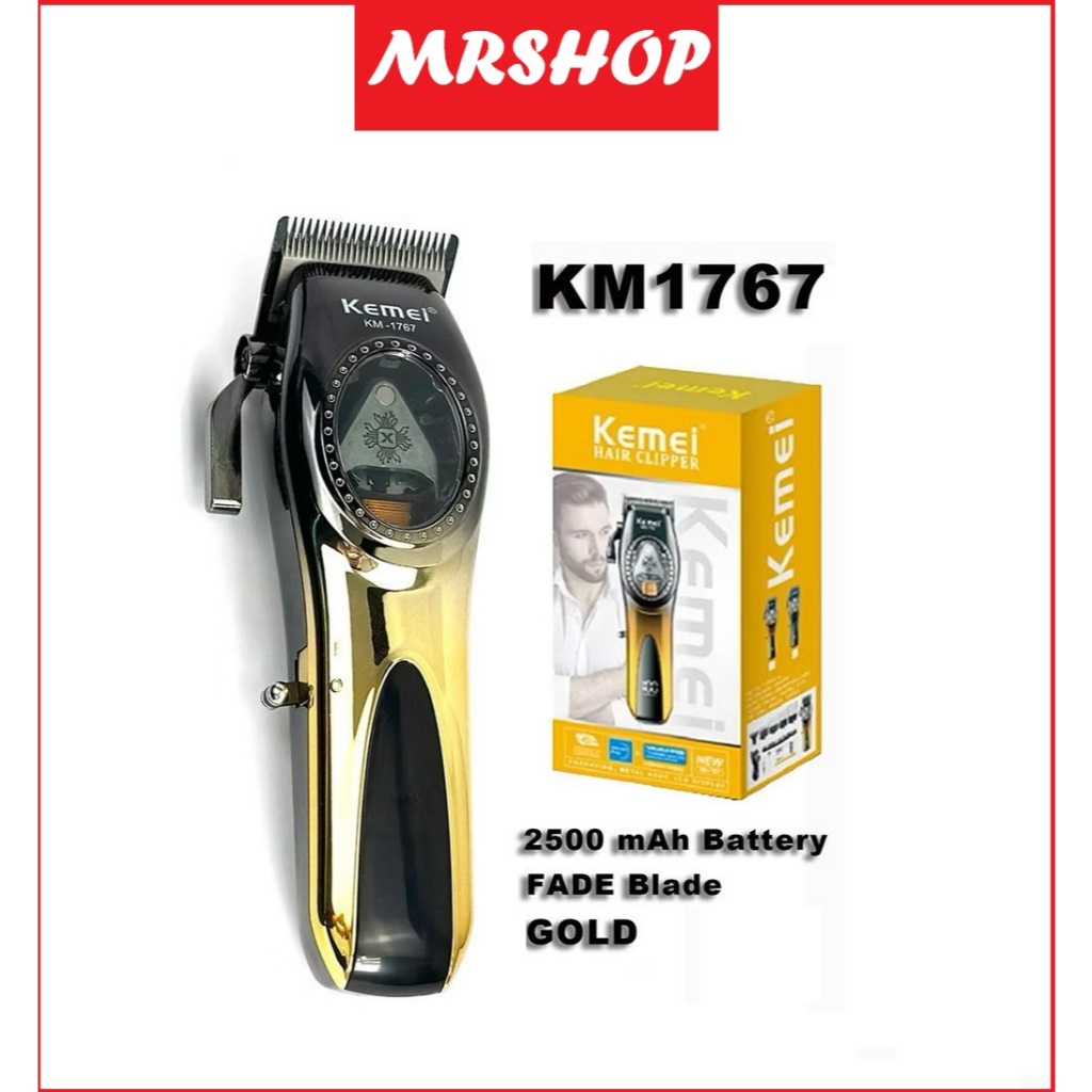 KEMEI km-1767 Cordless Rechargeable Hair Cutter Clipper Dub Magnetic ...