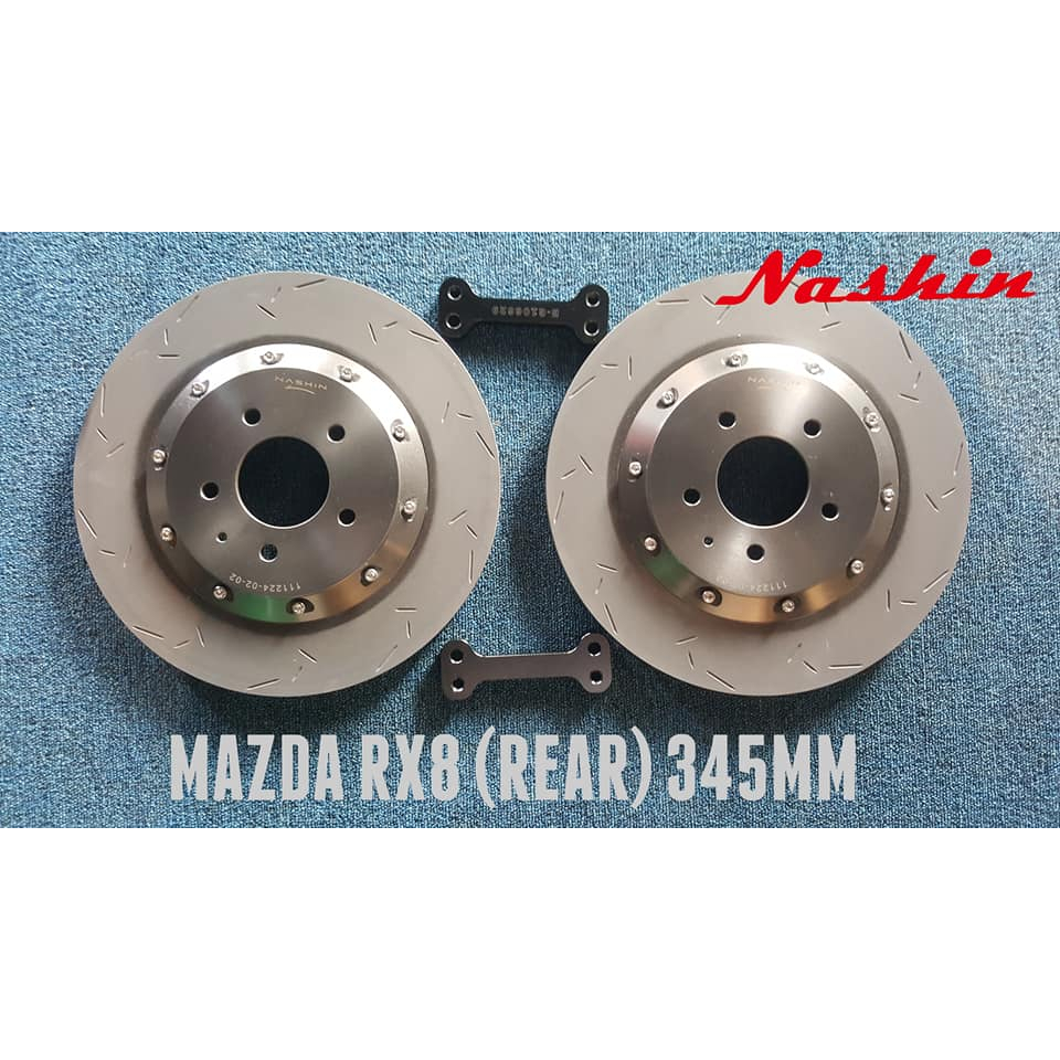 NASHIN Rear Oversized Rotor Kit for Mazda RX8 2003 - 2011 (345mm ...