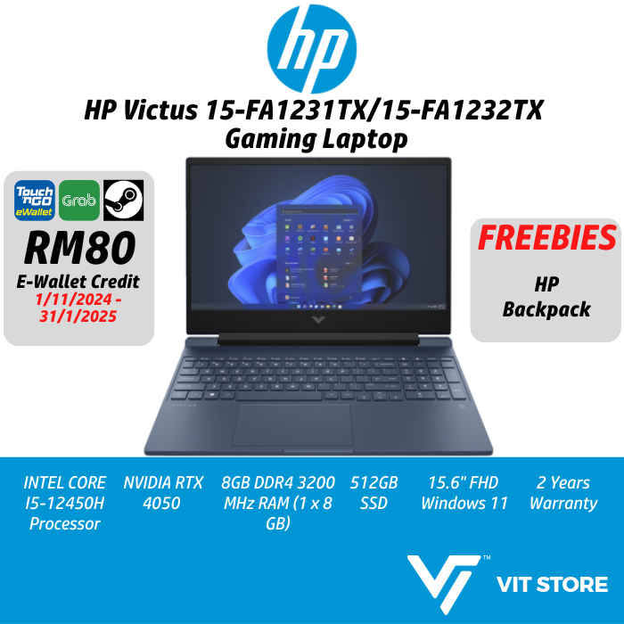 HP Victus 15-FA1231TX/ FA1232TX Gaming Laptop RTX 4050, INTEL CORE I5 ...