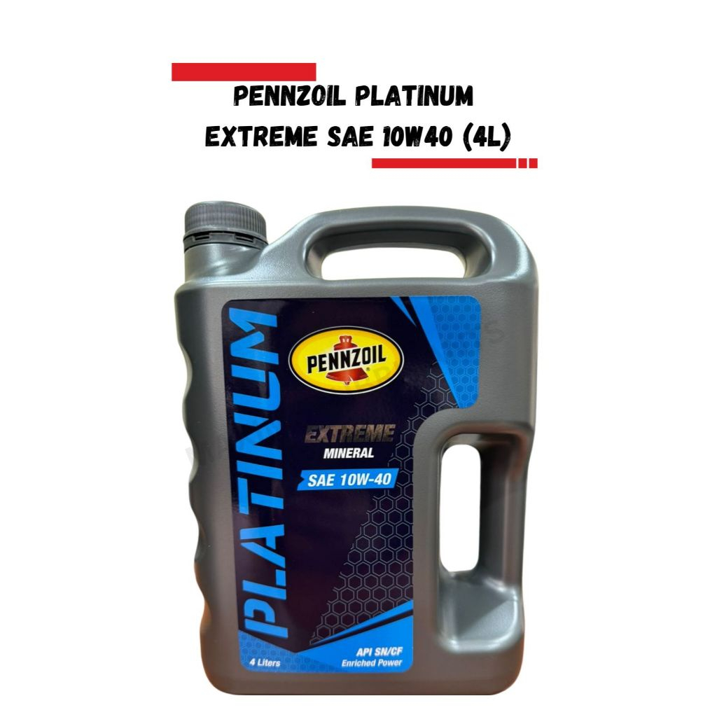 PENNZOIL PLATINUM EXTREME MINERAL ENGINE OIL SAE 10W40 (4L) | Shopee ...