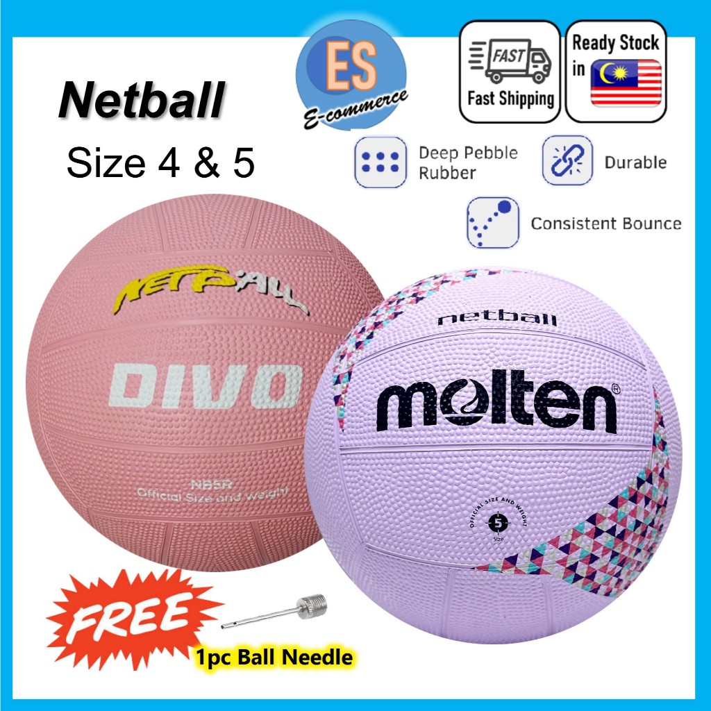 🌟🆂🅰🅻🅴🌟 MOLTEN NETBALL SN5R RUBBER NETBALL FREE NEEDLE | Shopee Malaysia