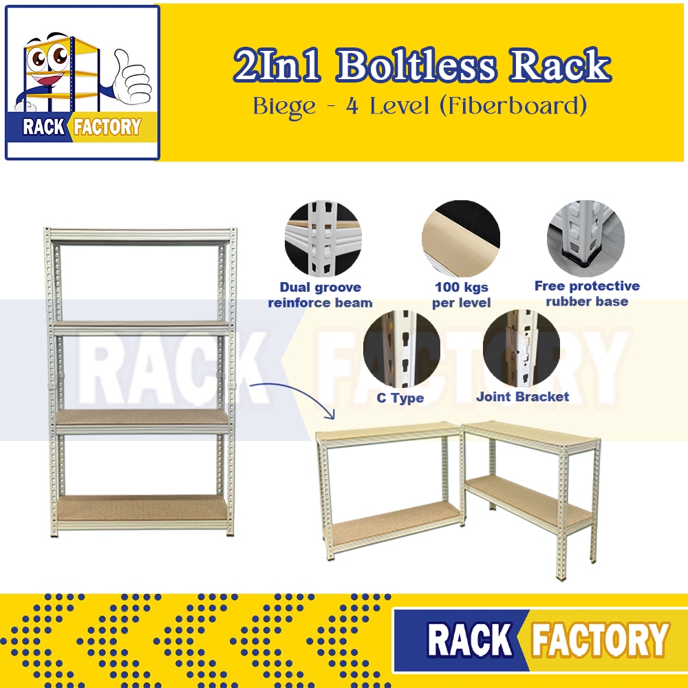2 in 1 Heavy Duty 120cm Length Boltless Rack | Shopee Malaysia