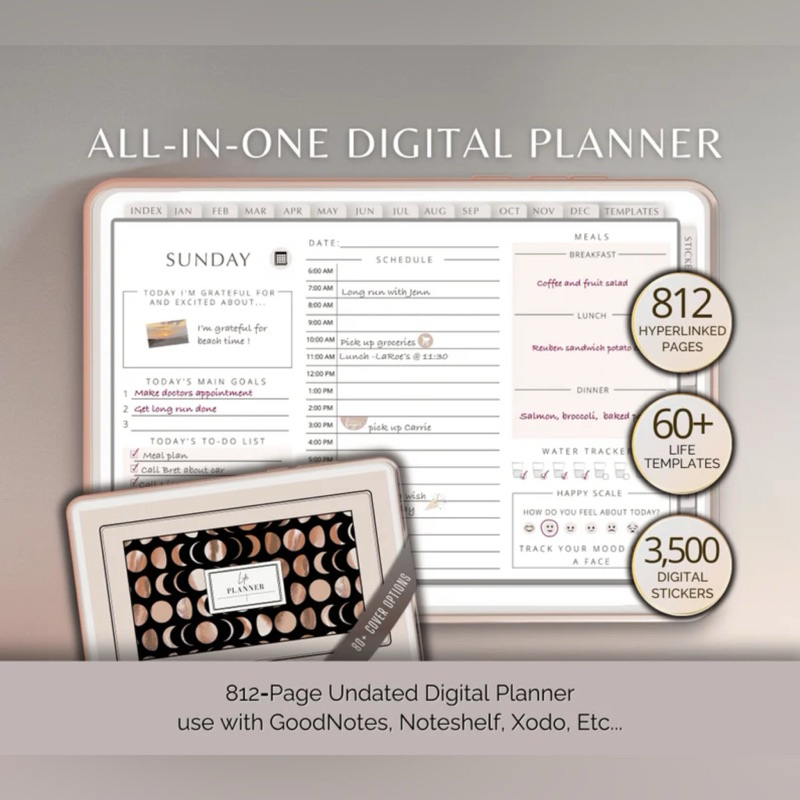 2025 Digital Planner GoodNotes Template for iPad, Tablet & Phone