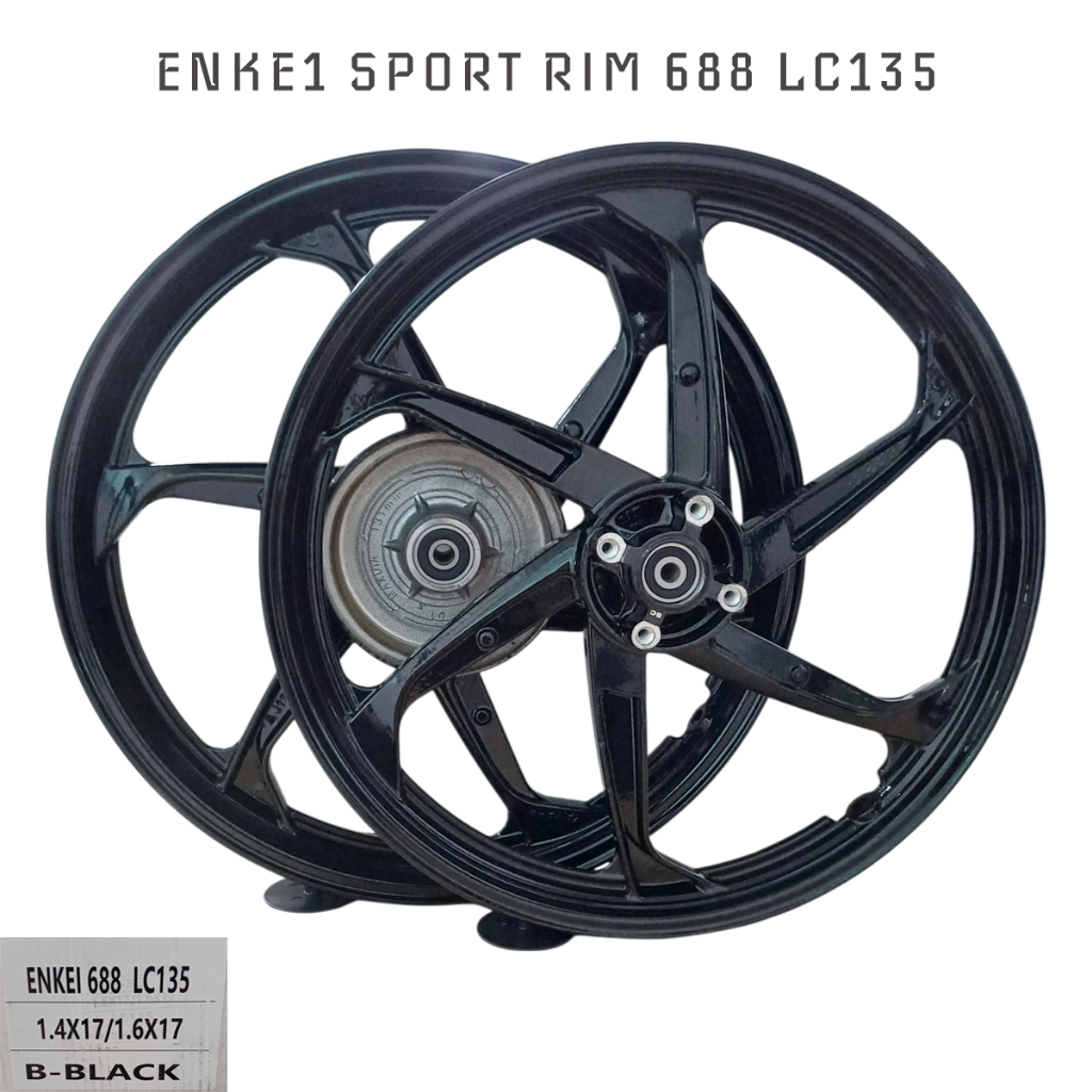 SPORT RIM ENKE1 6 BATANG FULL CHOP LC135 Y15ZR BLACK WHITE 688 6L Cast ...
