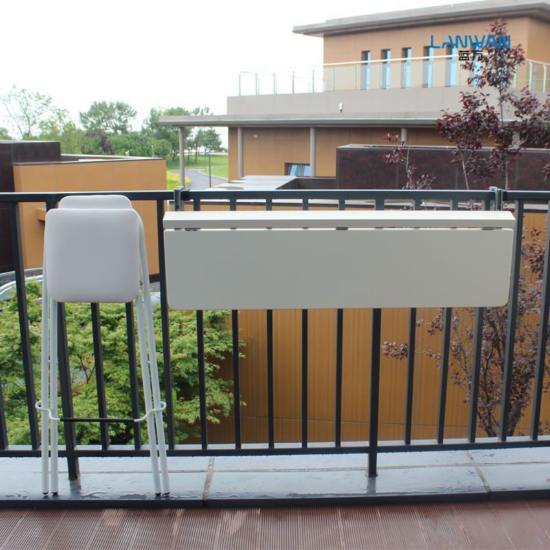 Balcony Hanging Foldable table Railing Metal Aluminum Alloy Bar Counter ...