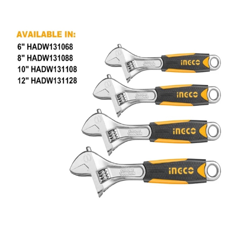 INGCO SOFT HANDLE CRV ADJUSTABLE WRENCH | Shopee Malaysia